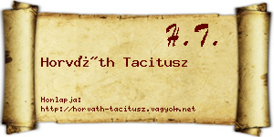 Horváth Tacitusz névjegykártya